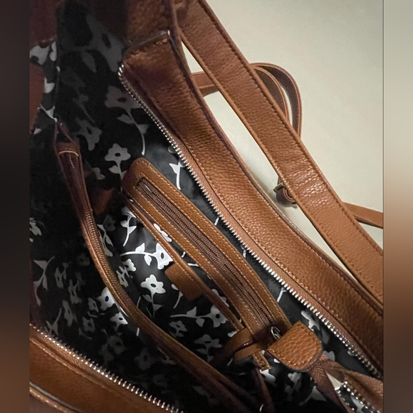 Jenna kator collection camel pebbled leather crossbody handbag howell michigan - Picture 4 of 4